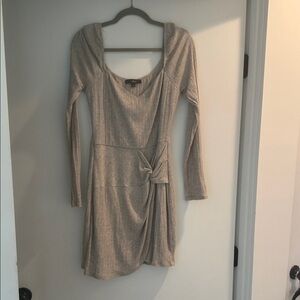 Lulu's Taupe Long Sleeve Dress